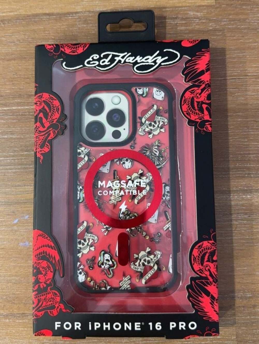 Ed Hardy MagSafe Compatible Phone Case for iPhone 16 Pro